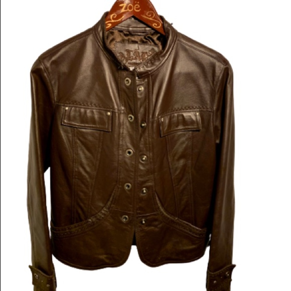 Live A Little Leather Brown Motorcycle Jacket